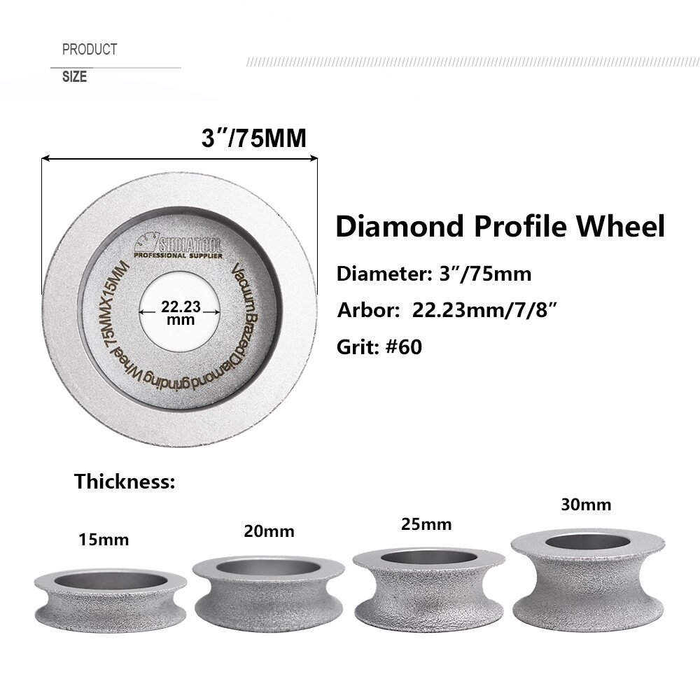 Diamond Hand Grinding Wheel for Granite Marble Carving Disc Ø75mm Height 15-30mm