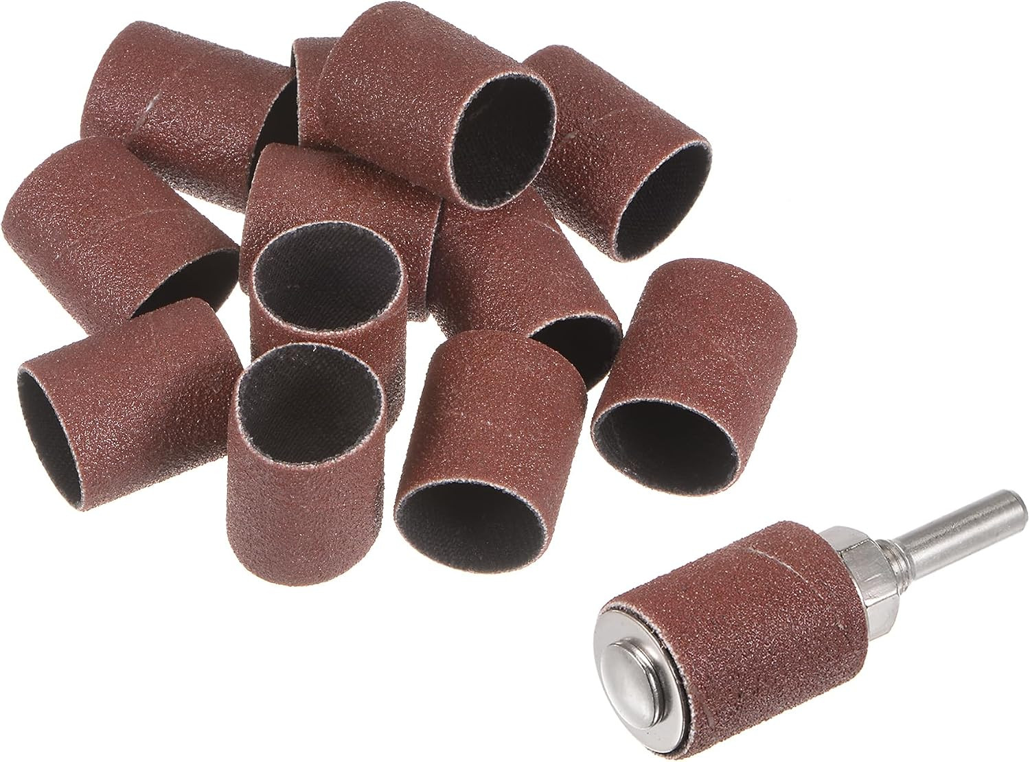 12 Pcs 3/4 Inch Sanding Sleeves Sandpaper Set 120 Grit with 6mm Drum Mandrels fo