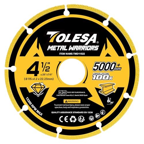 Diamond Cutting Wheel for Metal – Cut Off Wheel 5000+ 1.0 – 4 1/2 x 7/8 Inch