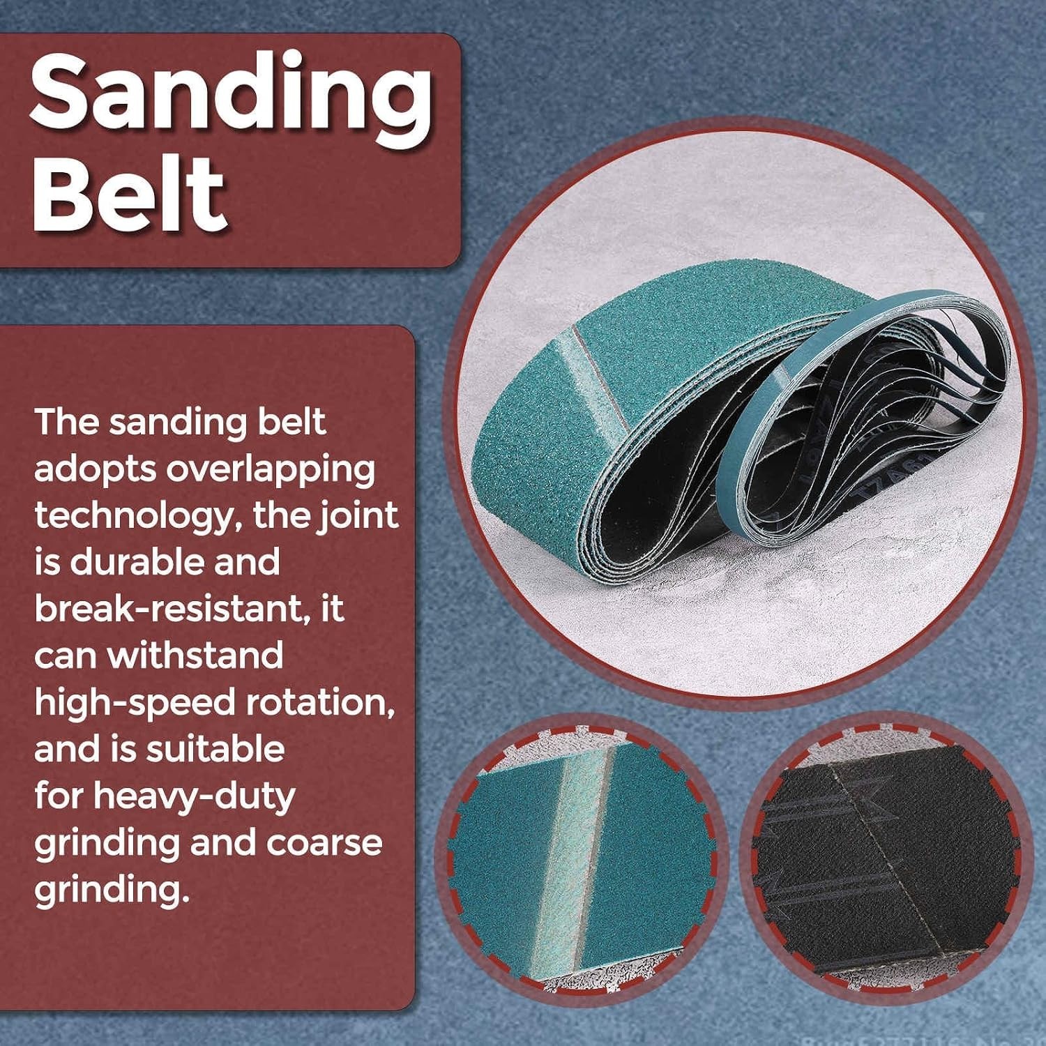 Durable 80 Grit Zirconia Sanding Belts 3×2 Inch – 5 Count for Rust Removal