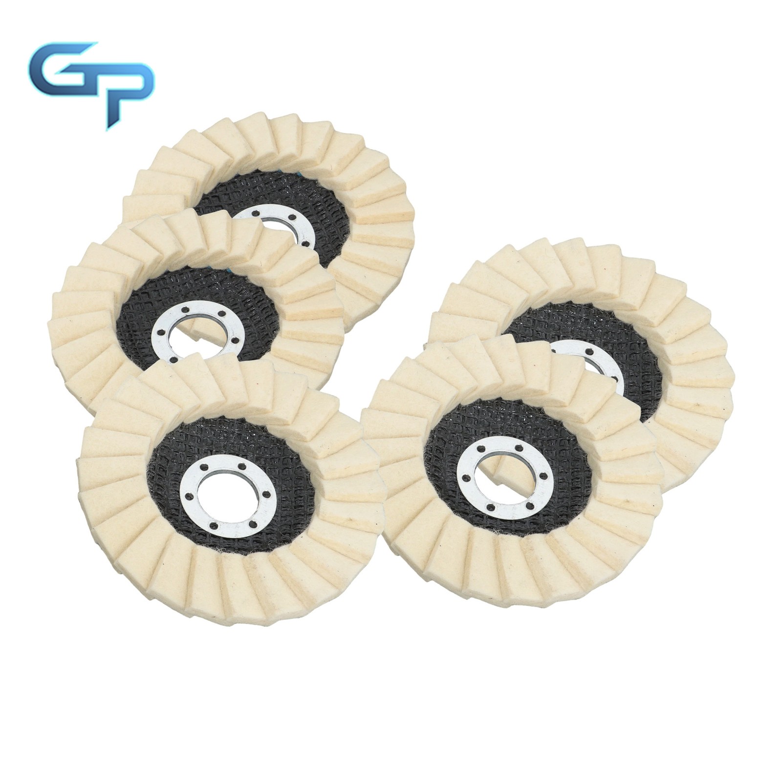 8 Pcs Wool Polishing Wheel Disc Set w/ Buffing Wheel and Compound 4-1/2 X 7/8″