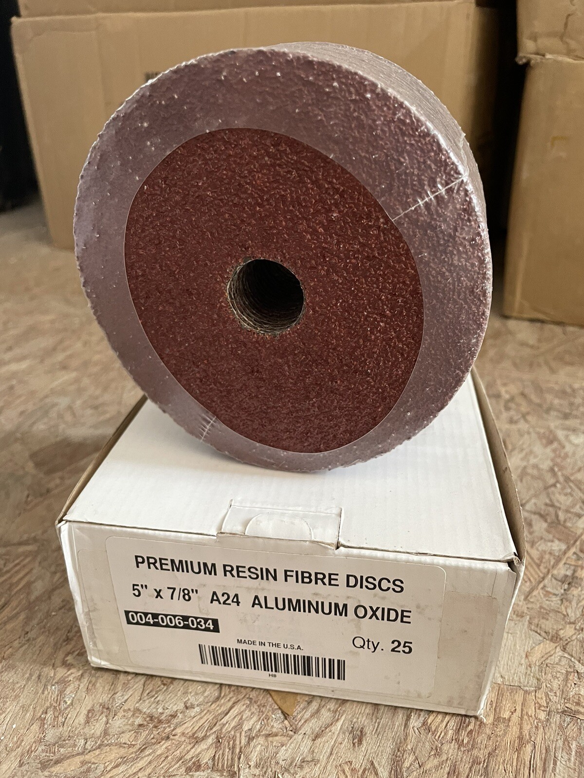 5″ x 7/8″ Aluminum Oxide Premium Resin Fiber Discs, 24 Grit (25 pack)