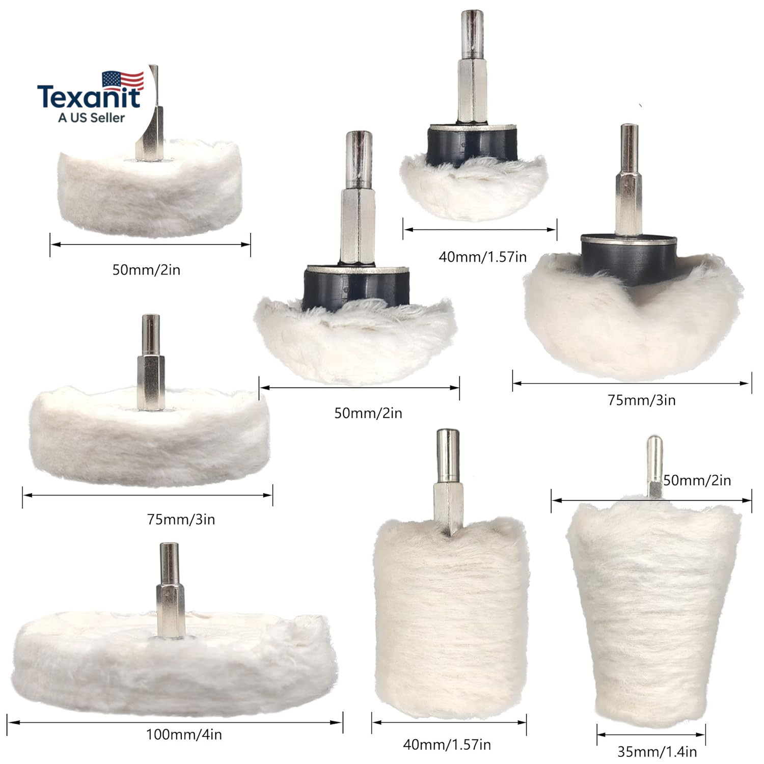 19 Pcs Buffing Wheel for Drill,Buffing Pad Polishing Wheel Kits with 6 Pcs Polis