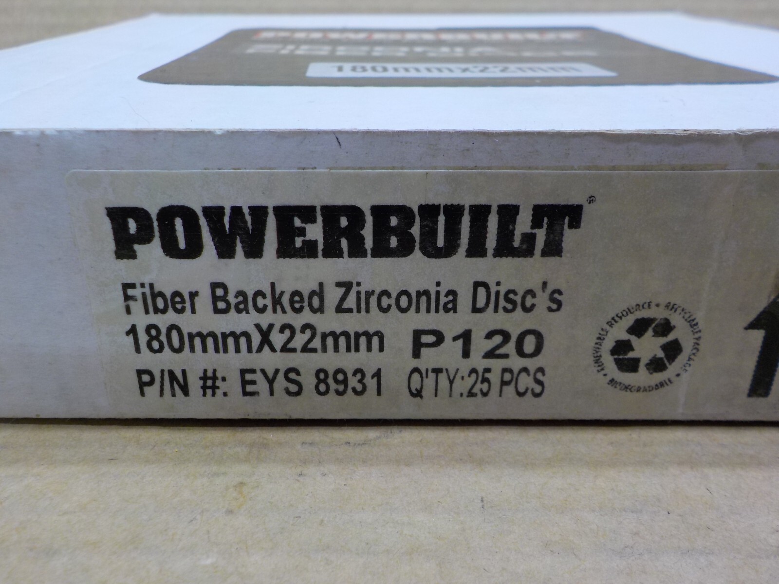 Powerbuilt 180x22mm P120 Zirconia Discs, 25 Pack Sanding Discs,