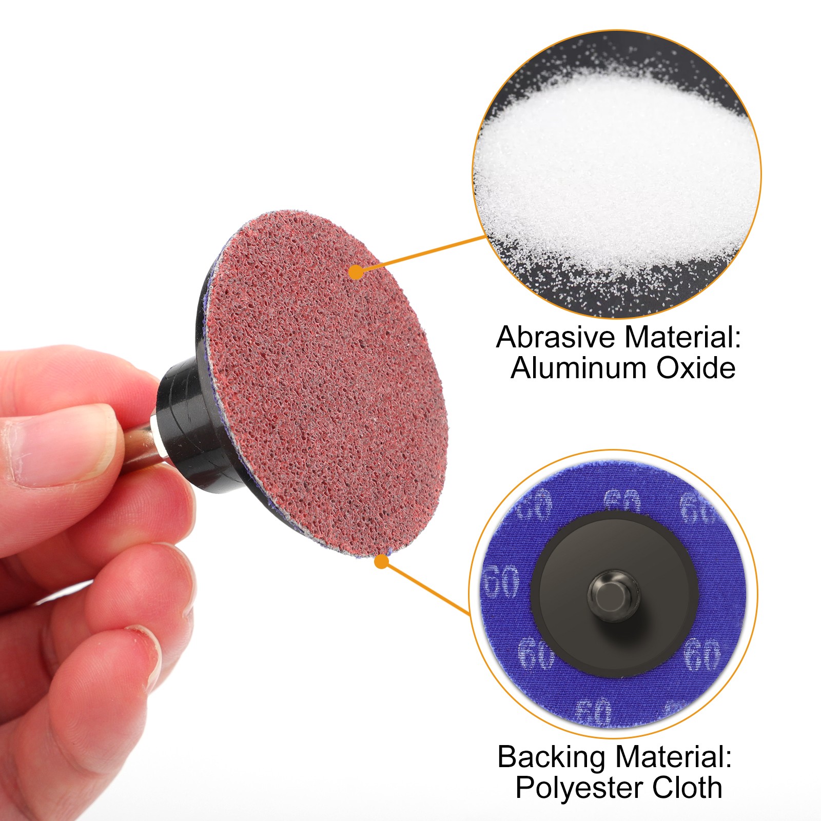52X 2″ 36 60 80 120 240 Grit Roll Lock Sanding Disc Quick Change for Die Grinder
