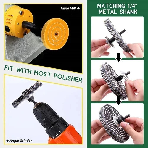 8 Pcs 4 Inch Buffing Polishing Wheel Kit with 1/2″ Arbor Hole FREE SHIPPING