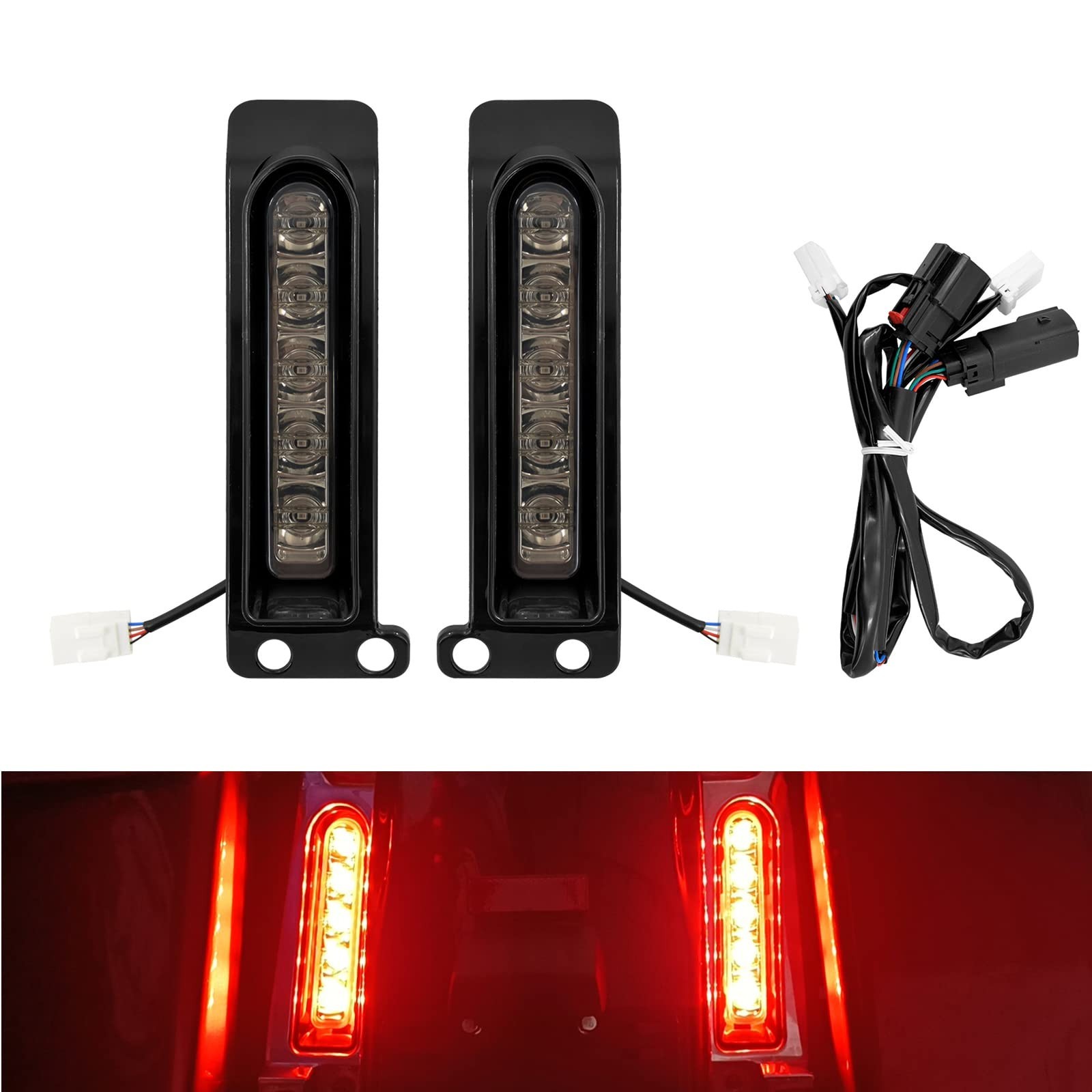 LED Filler Panel Lights Rear Fender Light Turn Signals Fit for Harley Touring…