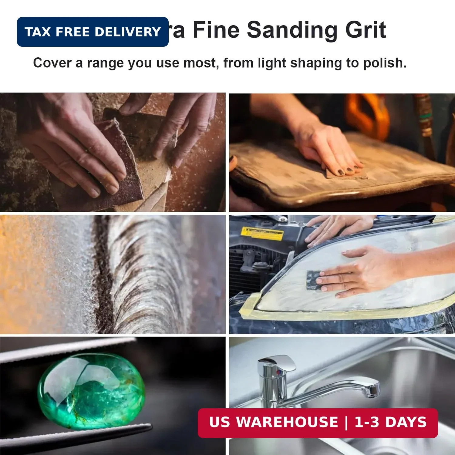 Extra Fine Sand Paper 120 to 20000 High Grit, 22 PCS Sandpaper Sheets with 3 Fin