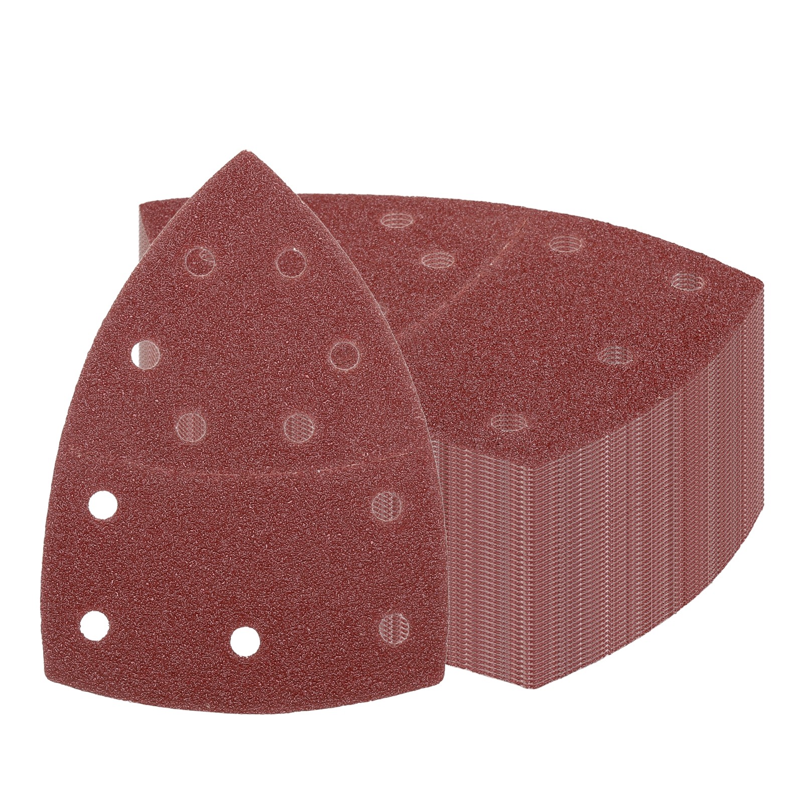 50 Pcs Mouse Detail Sandpaper, 6 x 4.25 Inch, 80 Grit , 11 Holes, Red