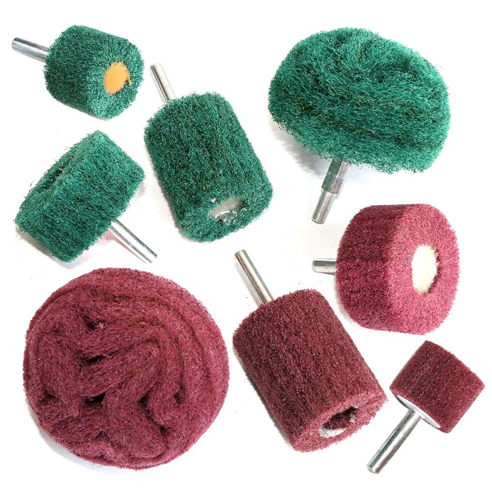 8PCS Non Woven Abrasive Buffing Polishing Wheel Drill Attachment Set,Scouring…