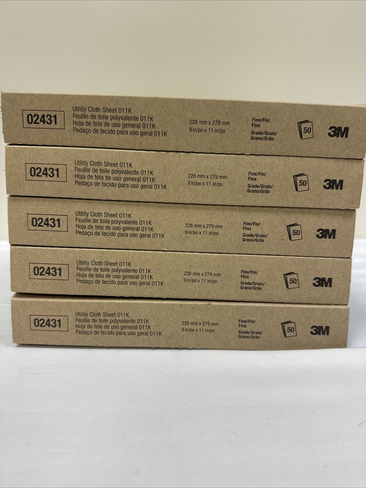 5X 3M 02431 Utility Cloth Sheet 011K 50 Sheets 9″ Inch x 11″ Inch Fine