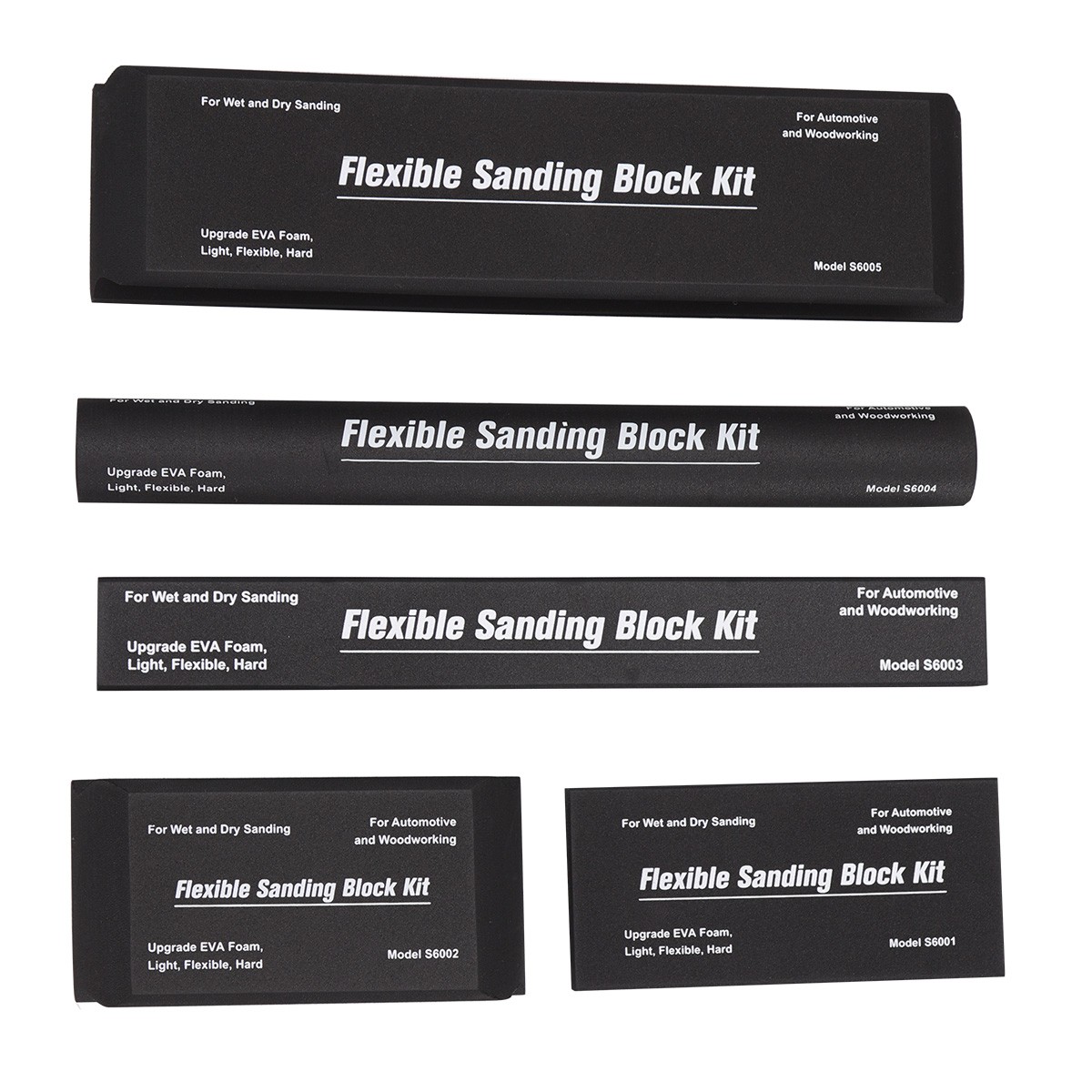 12x EVA Foam Sanding Block Set Wet Dry Sandpaper for Automotive Wood Body Repair