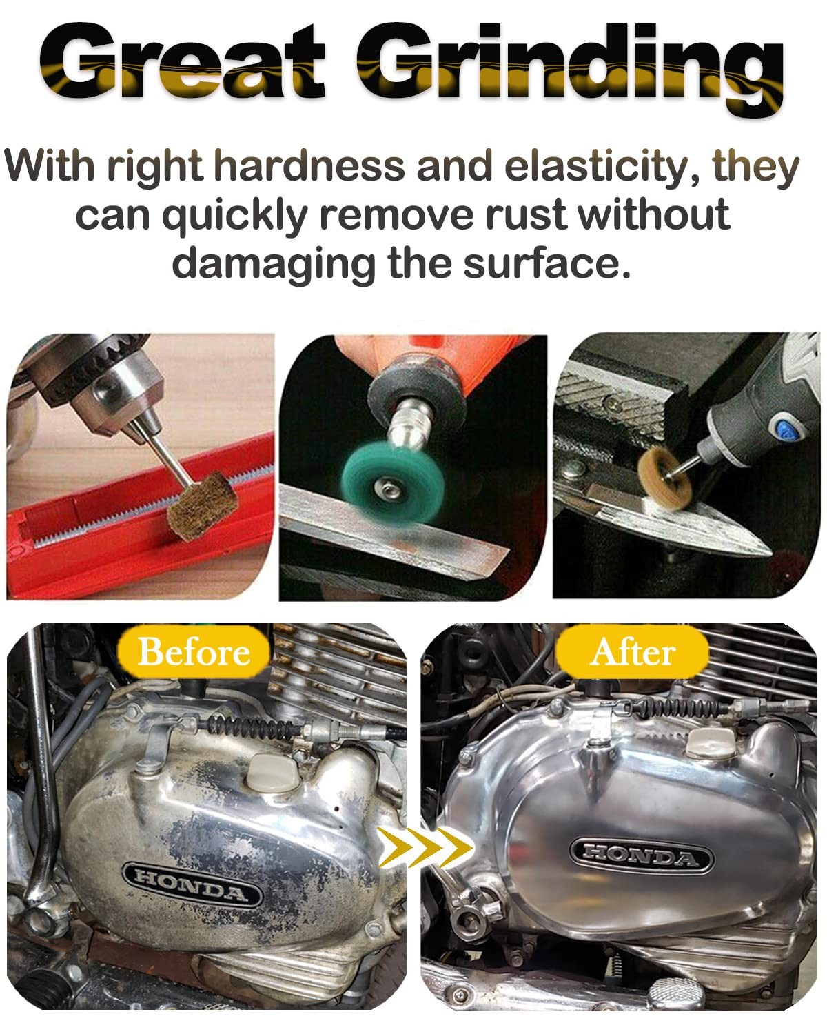 60 Pack 1“ Abrasive Buffing Polishing Wheels for Rotary Tools-1/8 Shank