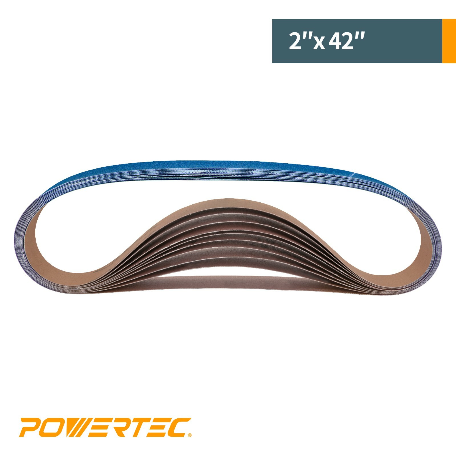 POWERTEC 2 x 42″ Sanding Belt 100 Grit 6pcs Zirconia Metal Grinding Sandpaper