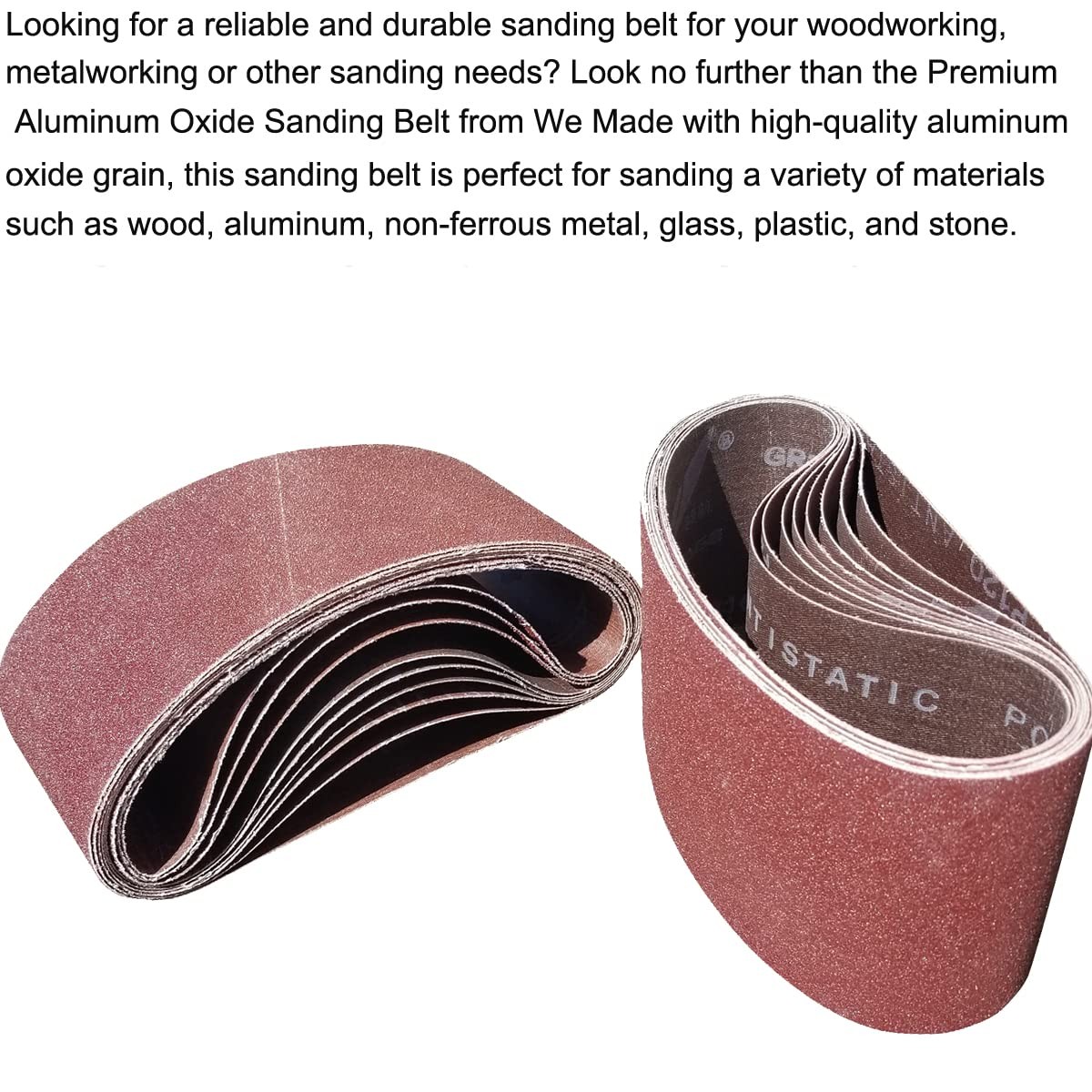 15 PCS 4 x 21 Sanding Belts – 5 Each of 40 80 120 Grit Aluminum Oxide Sanding Be