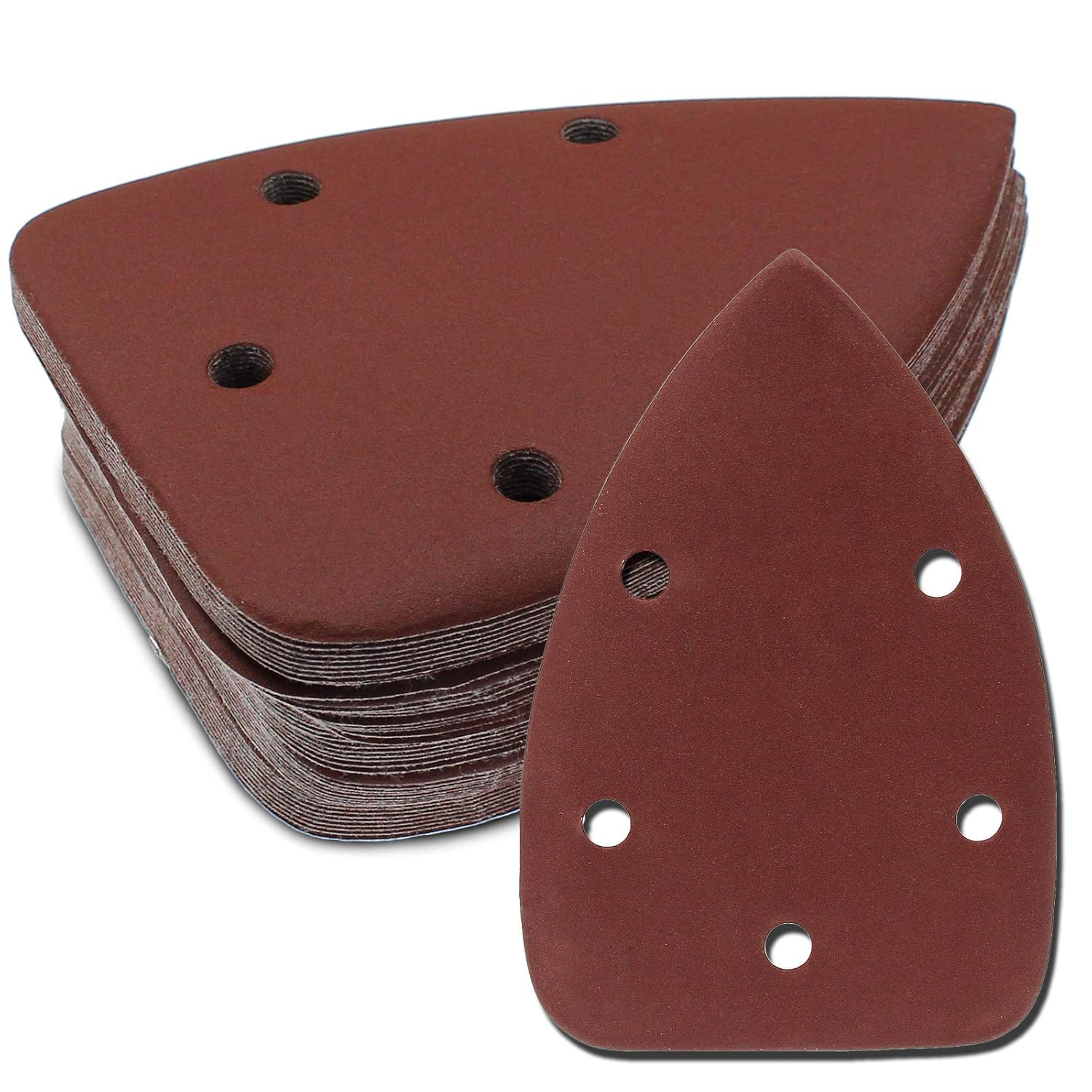 50 Pcs 400 Grit Mouse Detail Sander Sandpaper 5 Hole Mouse Sandpaper Hook and Lo