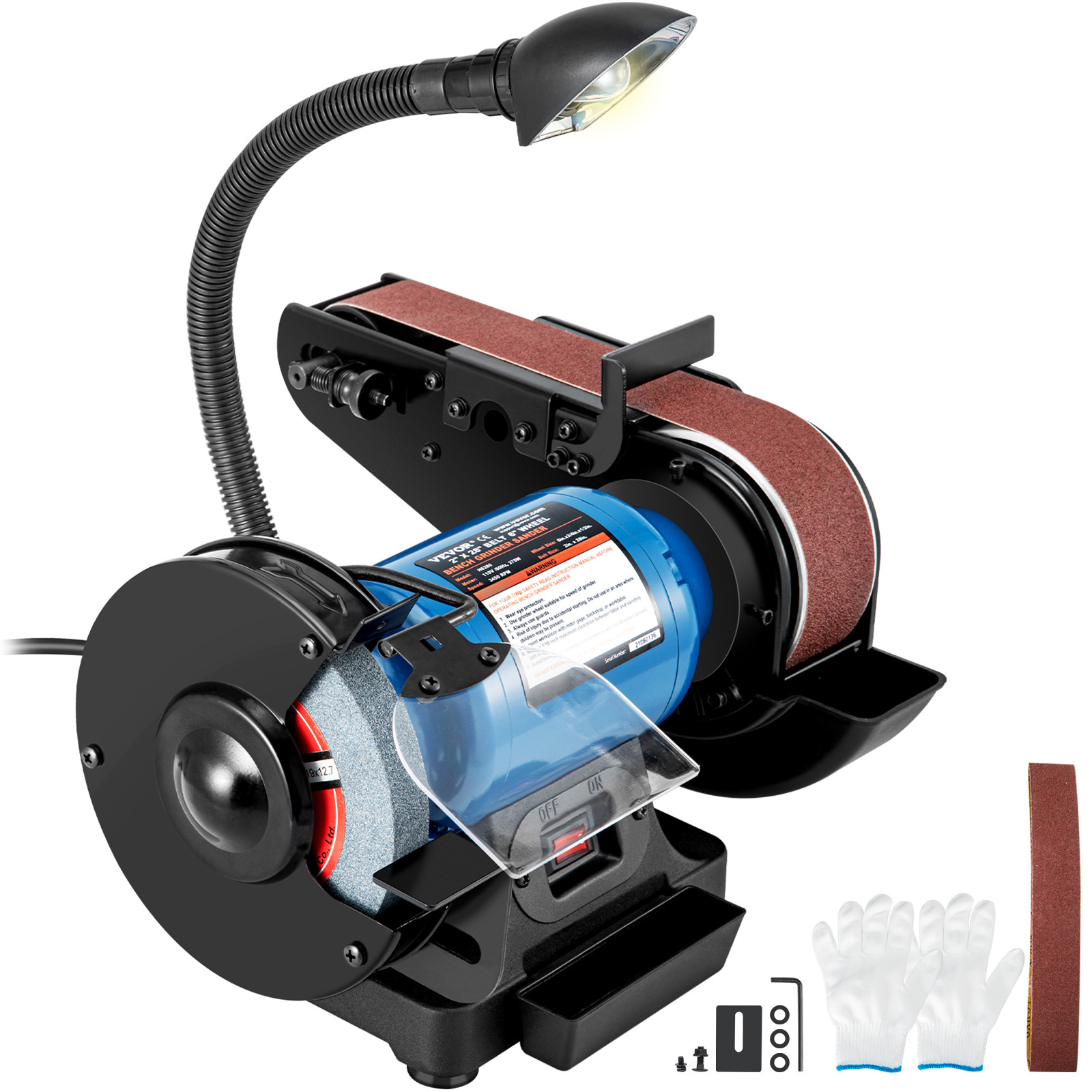 VEVOR 2″ Belt Sander and 6″ Disc Sander With Sturdy Base & LED Working Lamp