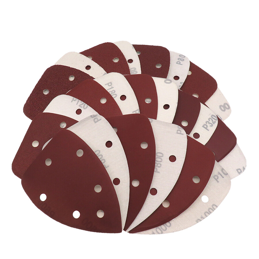 140x140x98mm 6 Hole Red Triangle Sanding Discs Hook & Loop Sandpaper 40# – 1000#