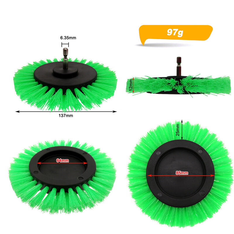 3.5″ 85mm Dia Gap Cleaning Brush Electric Drill Power Scrubber Tool