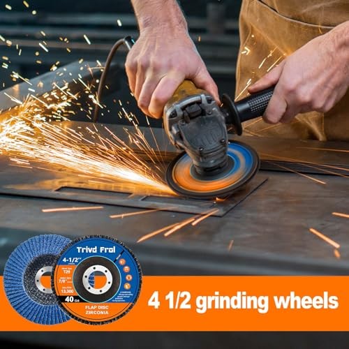 40 Pack Flap Discs 4 1/2 for Angle Grinder Sanding Disc – 40/60/80/120 Grit