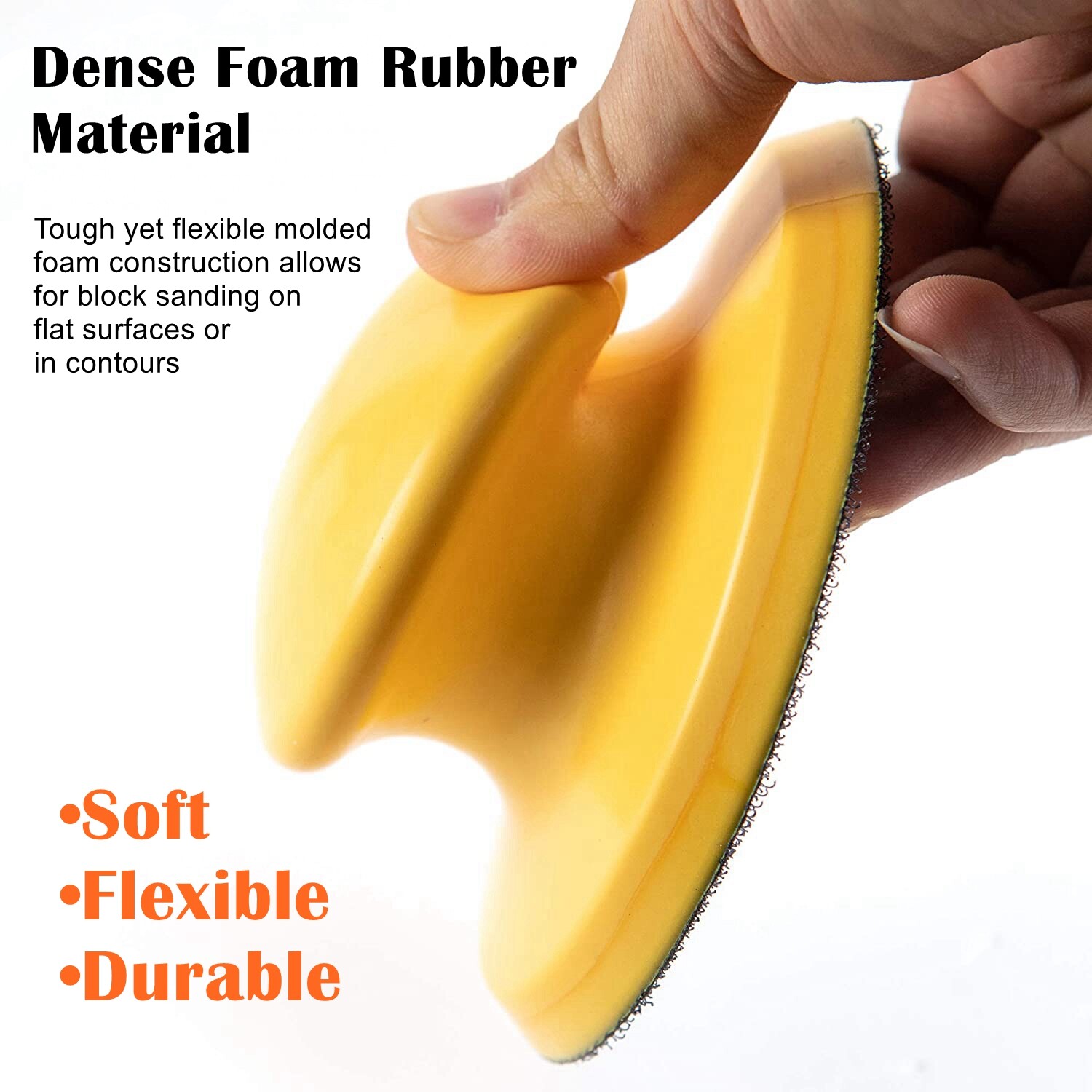 5inch Mouse Round Foam Hand Sander Sanding Blocks Pads Hook Loop Sandpaper Discs