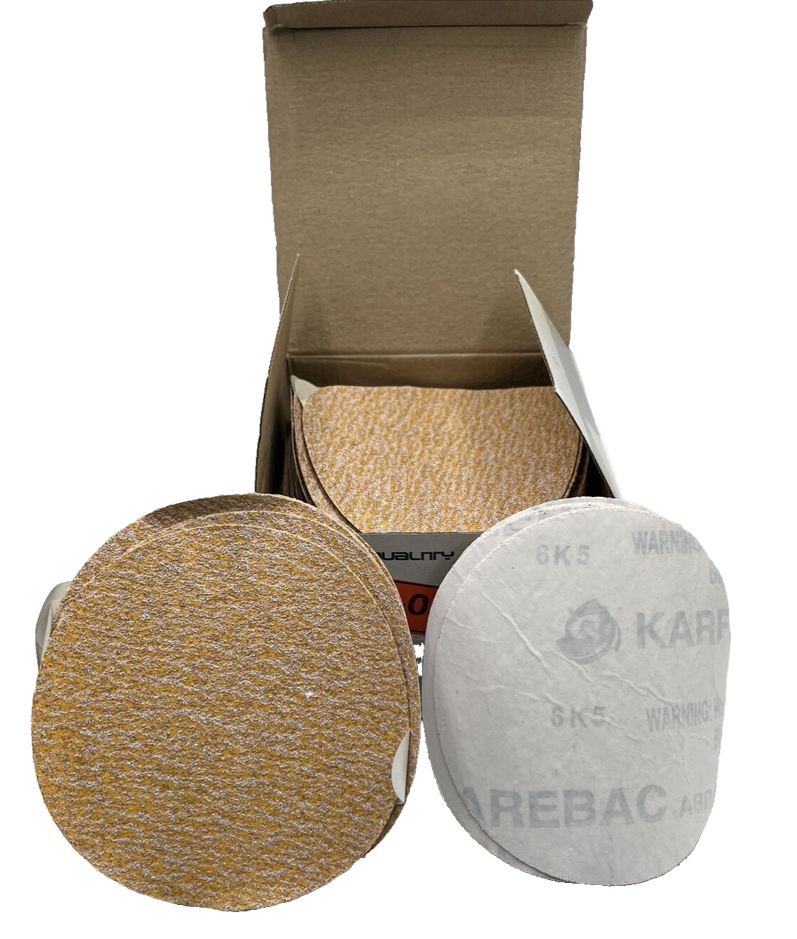 Karebac 5 inch Adhesive Sanding Discs 60 grit (100 pieces)