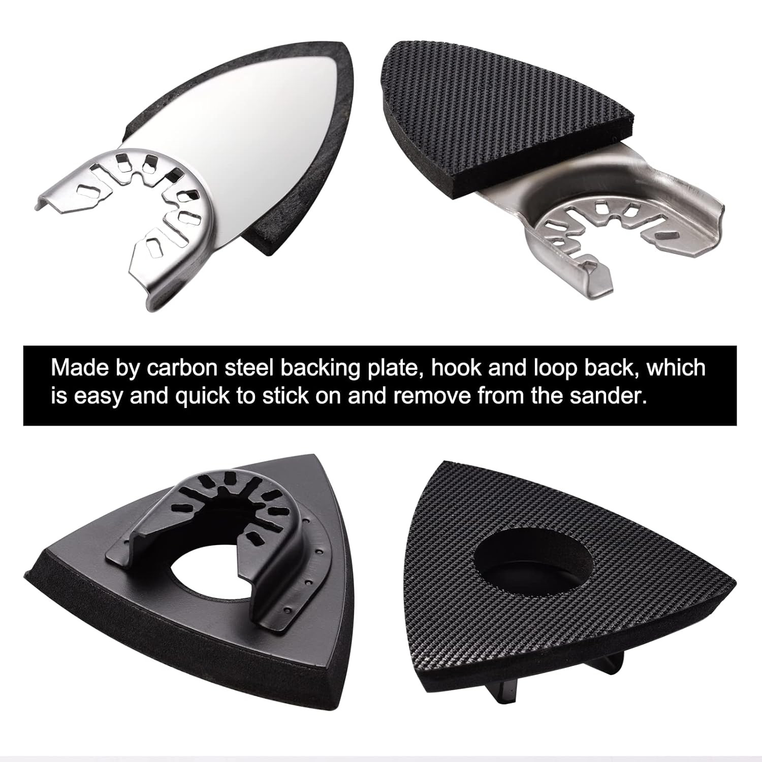 104Pcs Oscillating Tool Detail Sanding Pads Kit 2Pcs Triangle Sanding Pads and 2