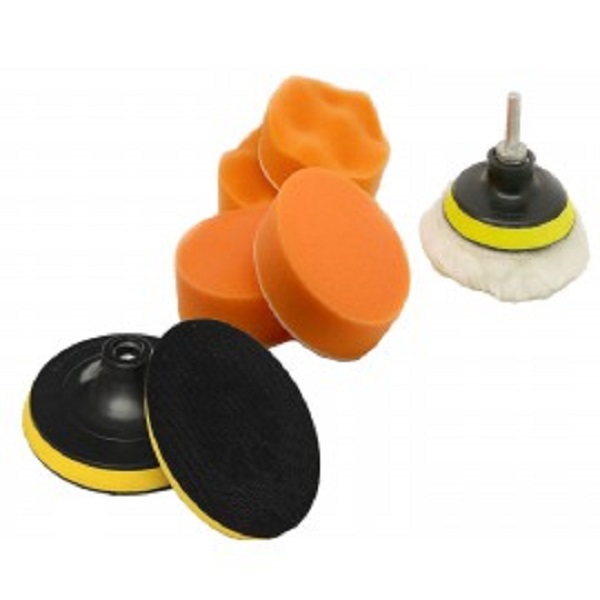 7 Pc 3″ Polishing Sponge Pad 1/4″ Drill Adapter Kit Car Auto Polisher Buffer Kit