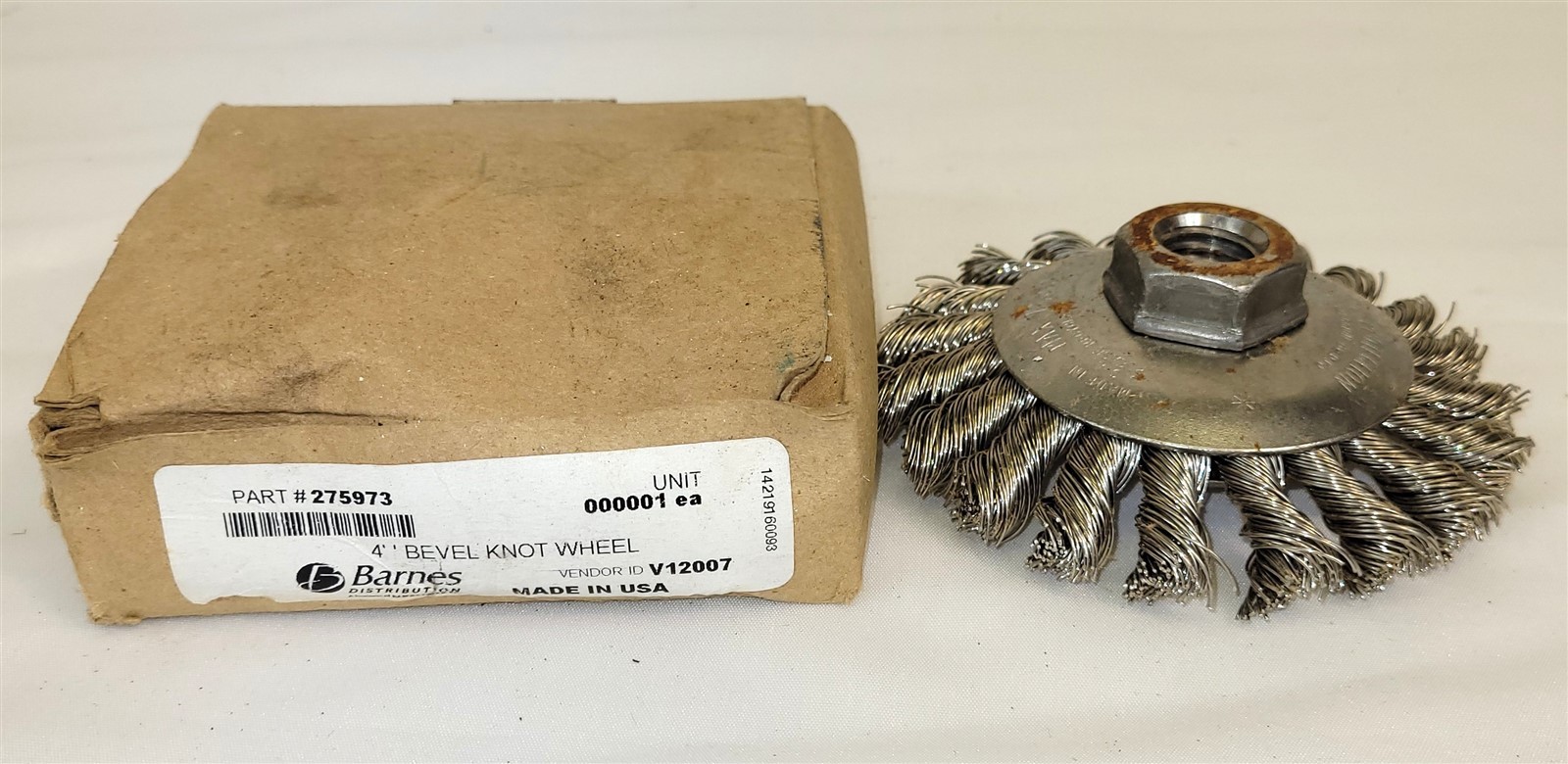 Barnes Distribution 4″ Bevel Knot Wheel Grinder Brush #275973 ~ T552