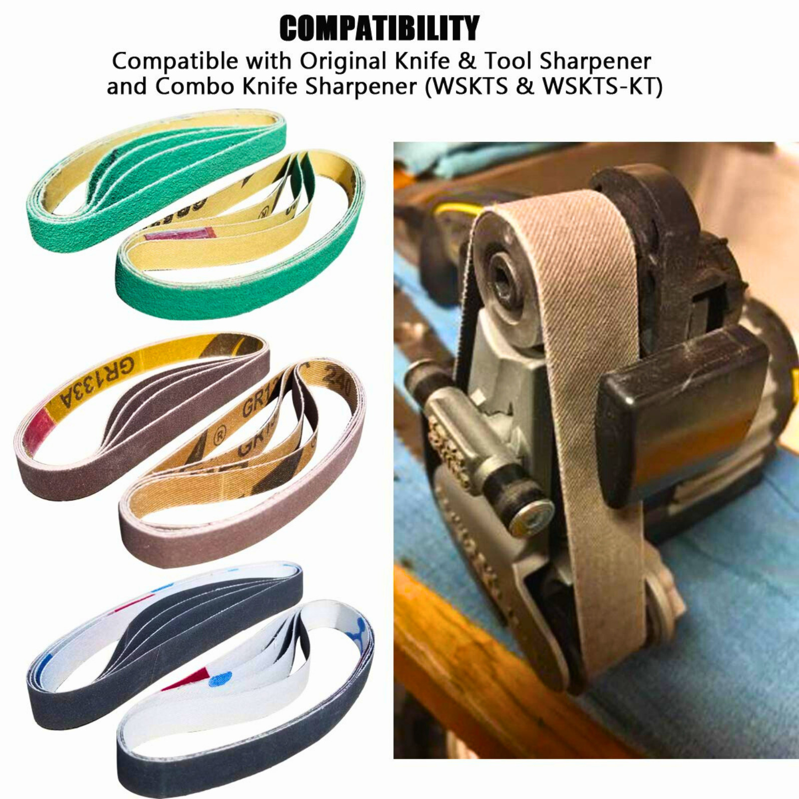 24 Pcs 1/2″ X 12″ Replacement Belt Kit for Work Sharp Original Knife & Tool Shar