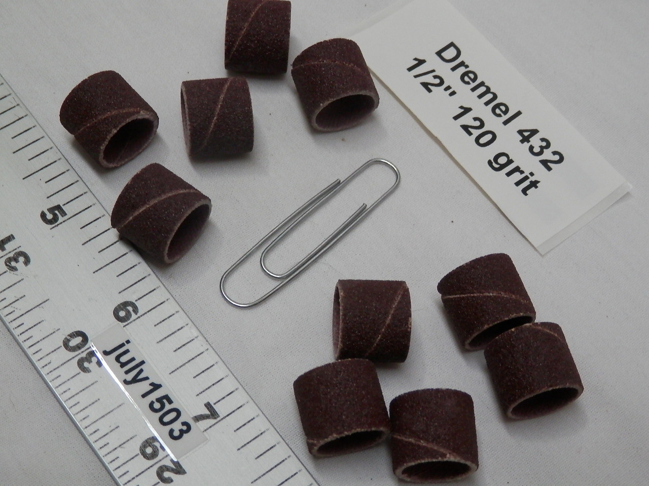 (10) NEW Dremel 432 Sanding Drum 120 grit 1/2″ Rotary Tool Band Sleeve