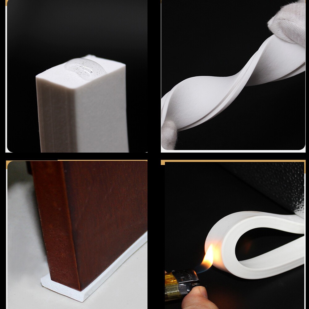 Thick 2-10mm White Self Adhesive Silicone Rubber Sponge Seal Strip Width 10-50mm