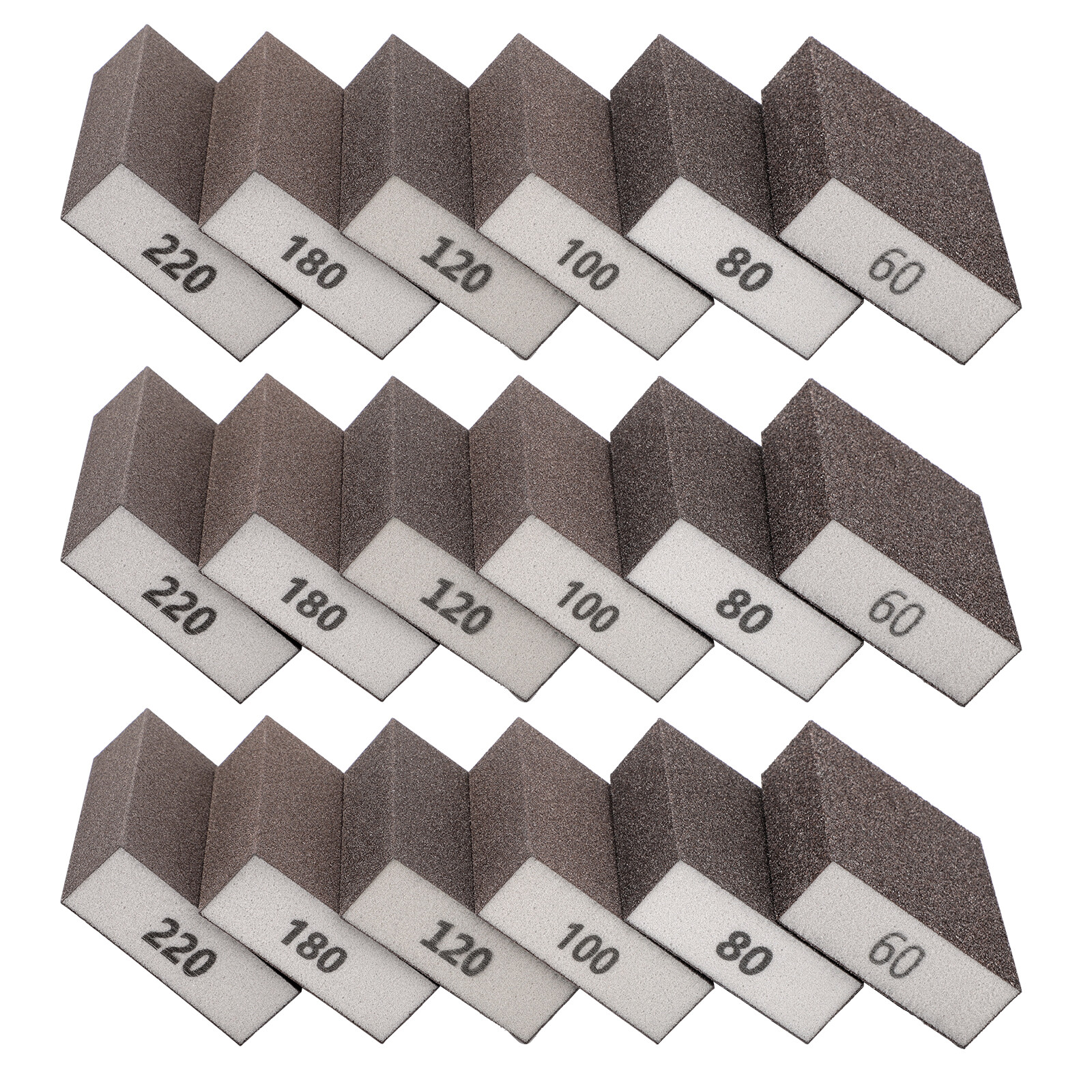 18PCS Drywall Foam Sanding Sponge Blocks Set Wet Dry Sand Paper Lot 60-220 Grit