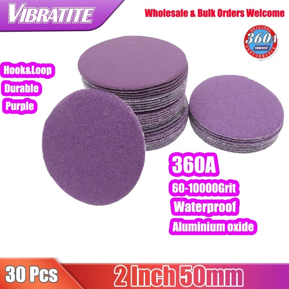 30PCS 3in Aluminum Oxide Sandpaper 60-10000 Grit Sanding Discs Paper Hook Loop