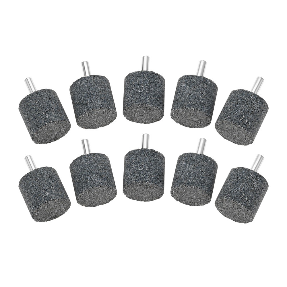 10x Rotary Drill Aluminum Oxide 30mm Head 1/4″ Shank Cylindrical Grinding Stones