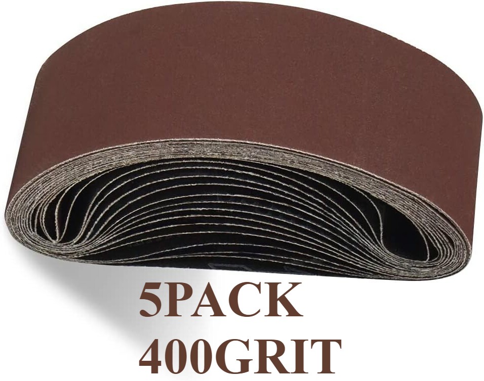5PCS Sanding Belts Aluminum Oxide 100x915mm Sander Sheet 400 Grit for Metal&Wood