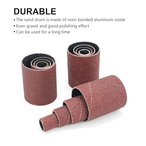 2”Long Sanding Drums and Sleeves Set with 1/4”Shank for Drill or Drill Press,