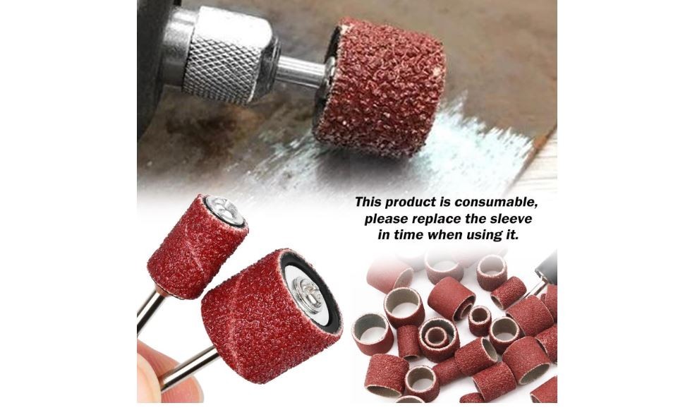 138PC Sanding Drum Set Rotary Tool Sanding Bands Mandrels 80 120 240 Grit