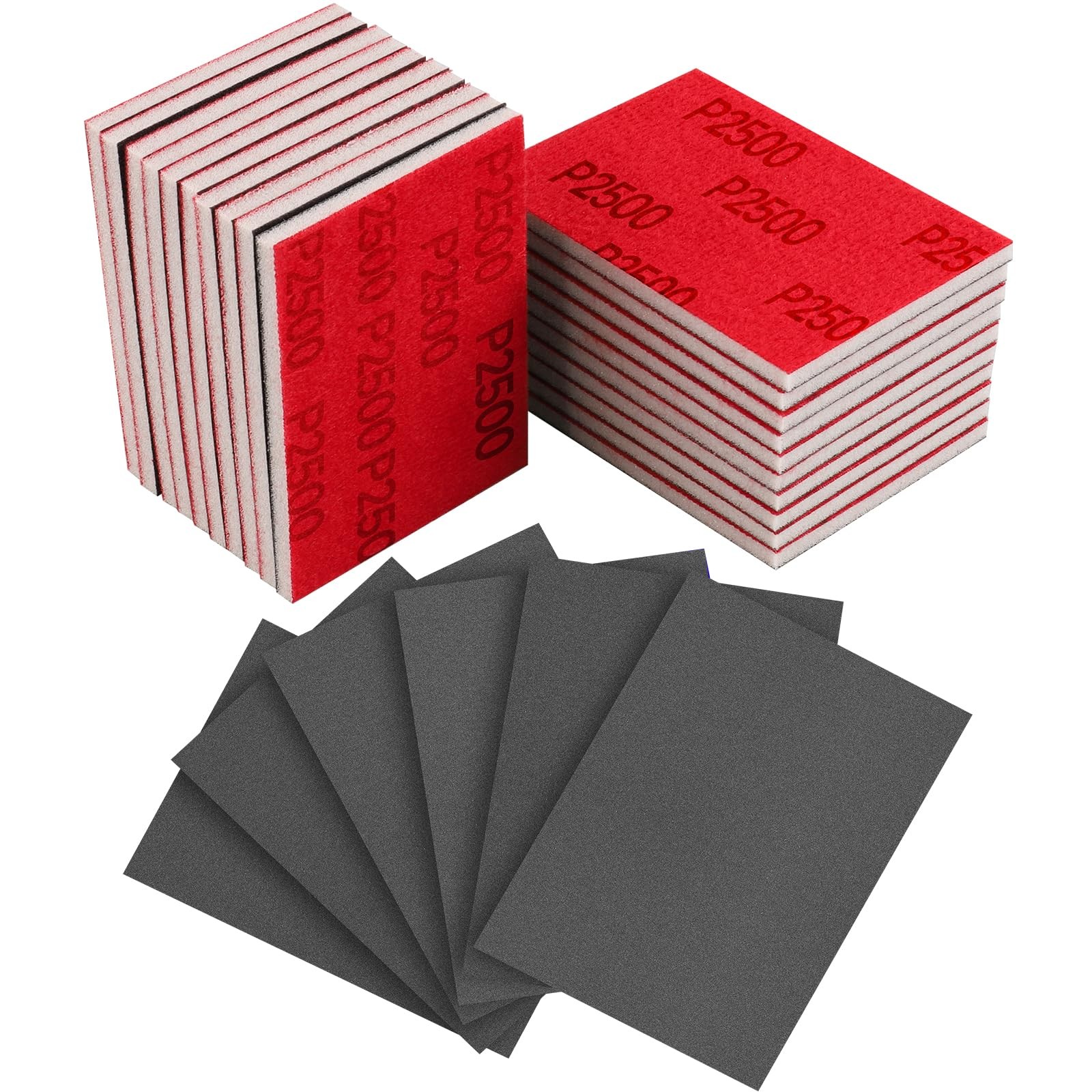 24 PCS 3×4 Inch 2500 Grit Sanding Sponge Set Soft Foam Wet Dry Sandpaper Pad