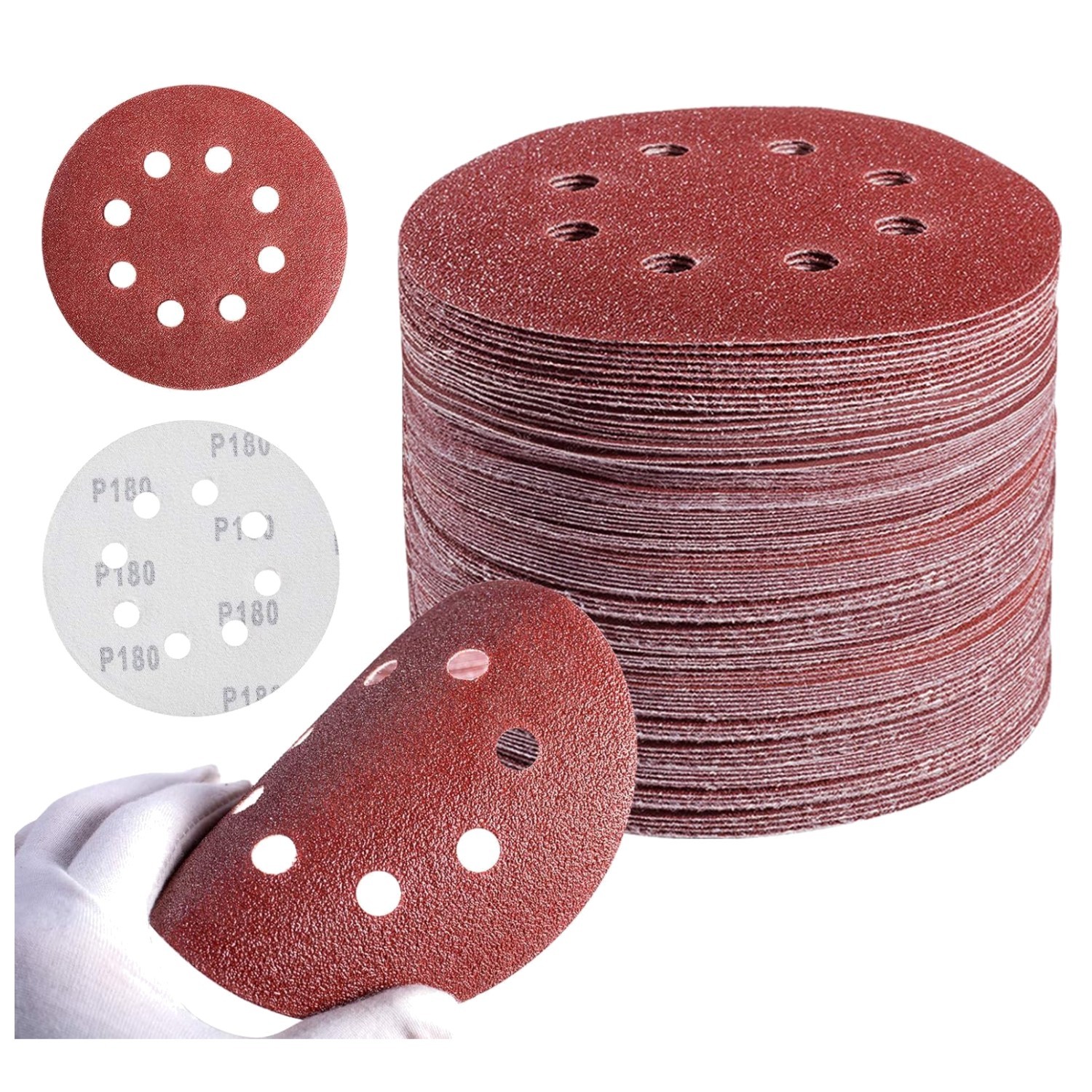 Comprehensive 72-Pack 5-Inch Sanding Pads for Efficient Polishing & Finishing