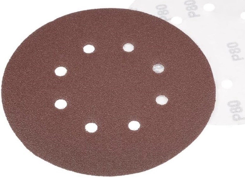 12Pcs 7 Inch 8 Hole Sanding Disc 80 100 120 150 180 240 Grit Flocking Sandpaper