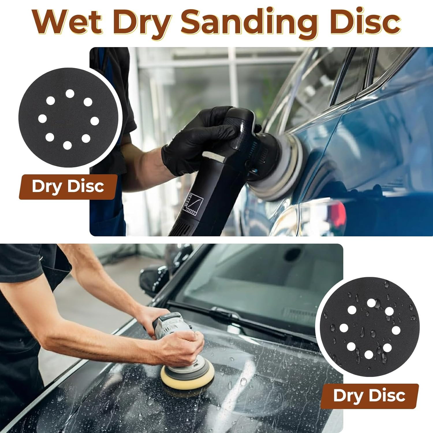 36-Piece Hook and Loop Sanding Discs Set 125Mm 5-Inch 8-Hole Sandpaper Include 2