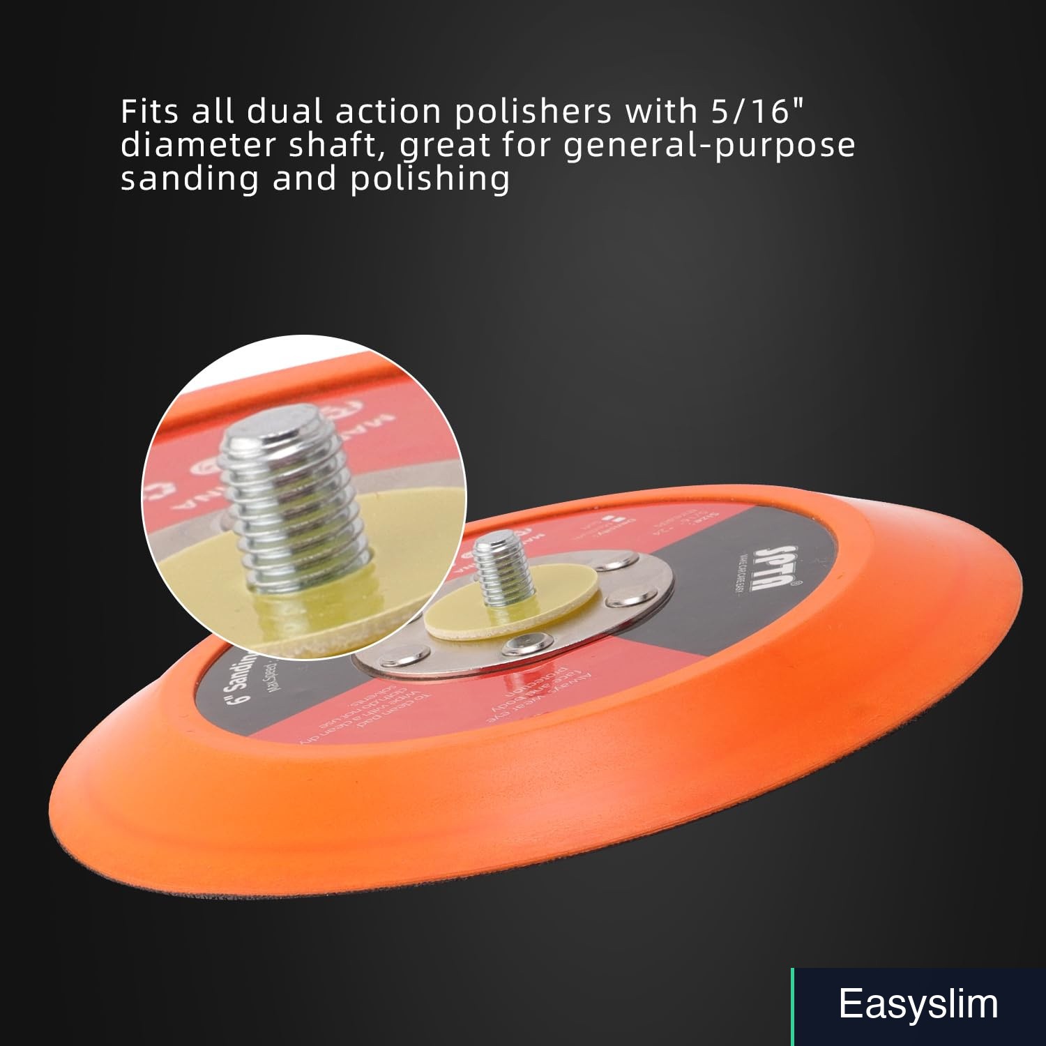 6″ Backing Pad Hook Loop 5/16″ 24 Thread Sander Polisher 150mm