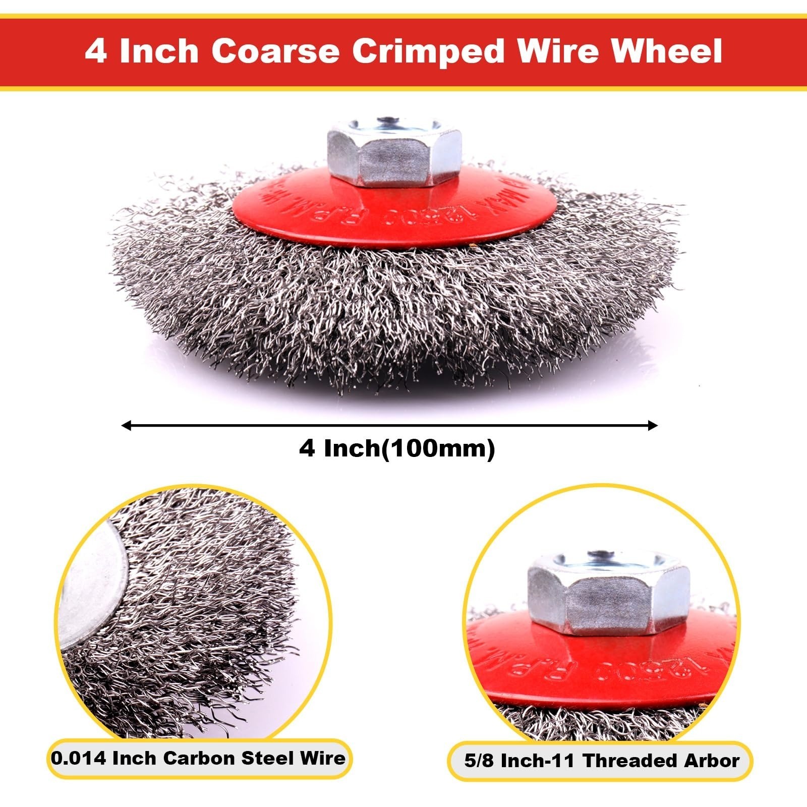LSTOPGO 2 Pack 4 Inch Wire Cup Brushes for Angle Grinders