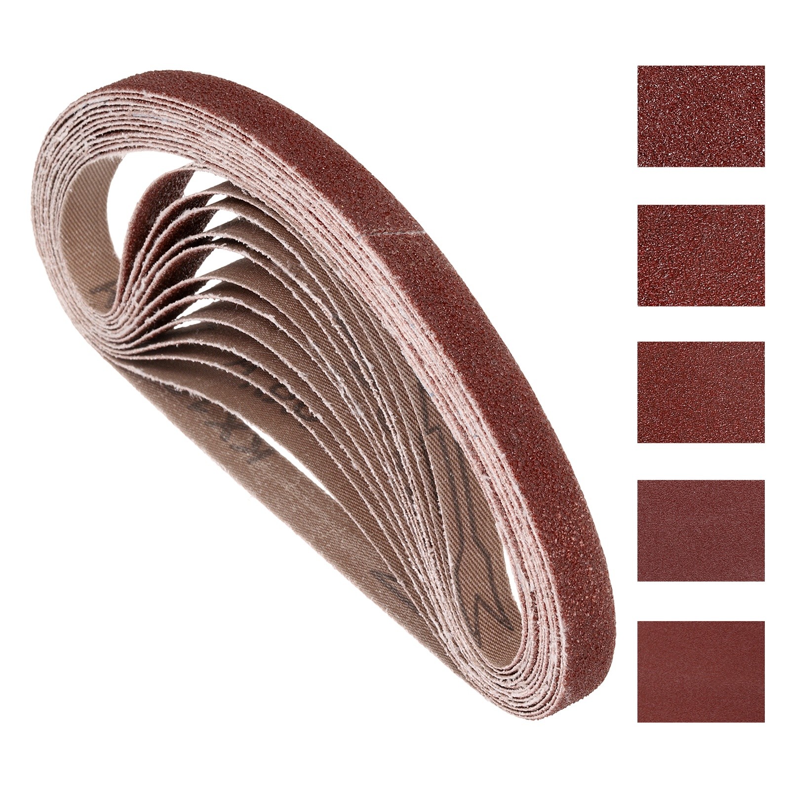 10 Pcs Sanding Belts 1 x 30 Inch 40/60/100/180/320 Grit Aluminum Oxide Sandpaper