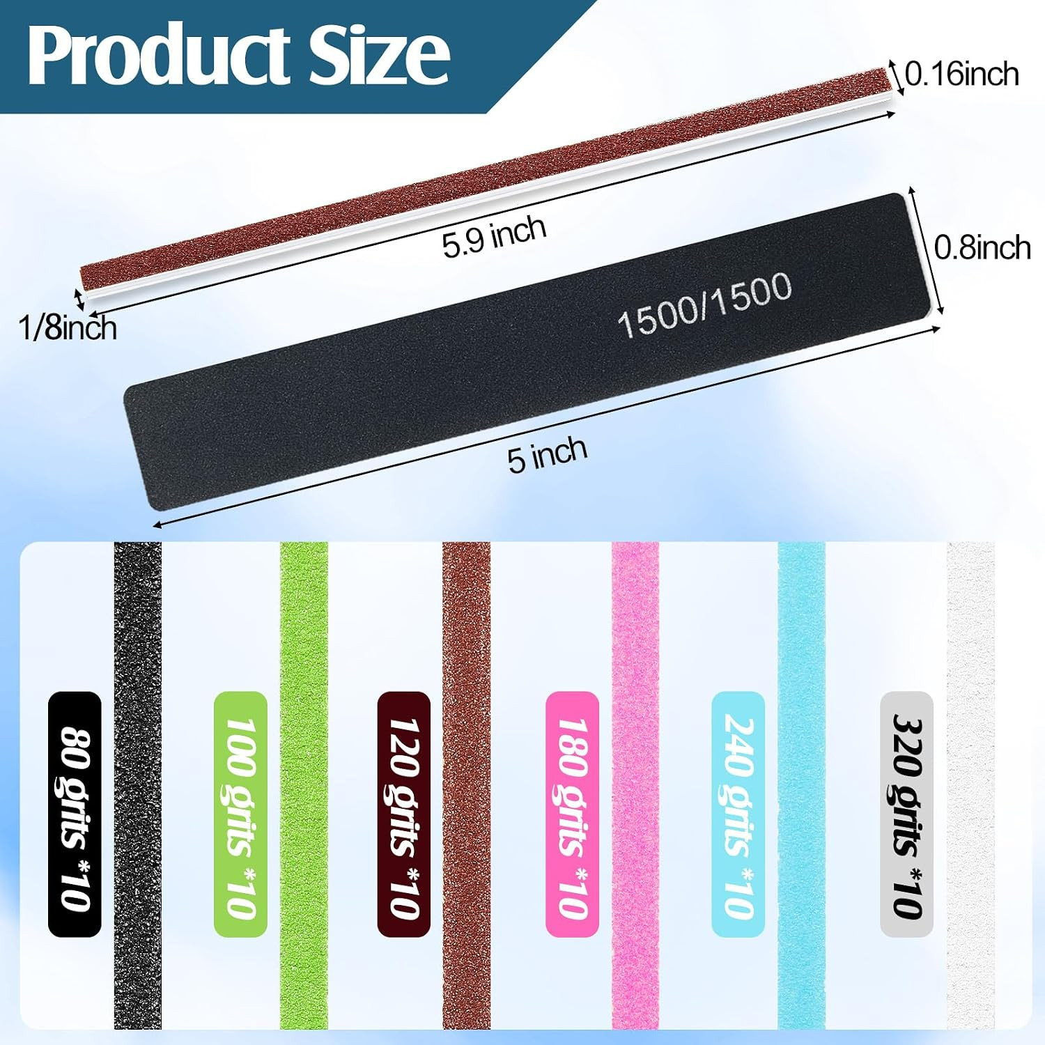 70 Pcs Sanding Sticks Polishing Sticks Fine Sanding Twig Coded Abrasive Sand Twi
