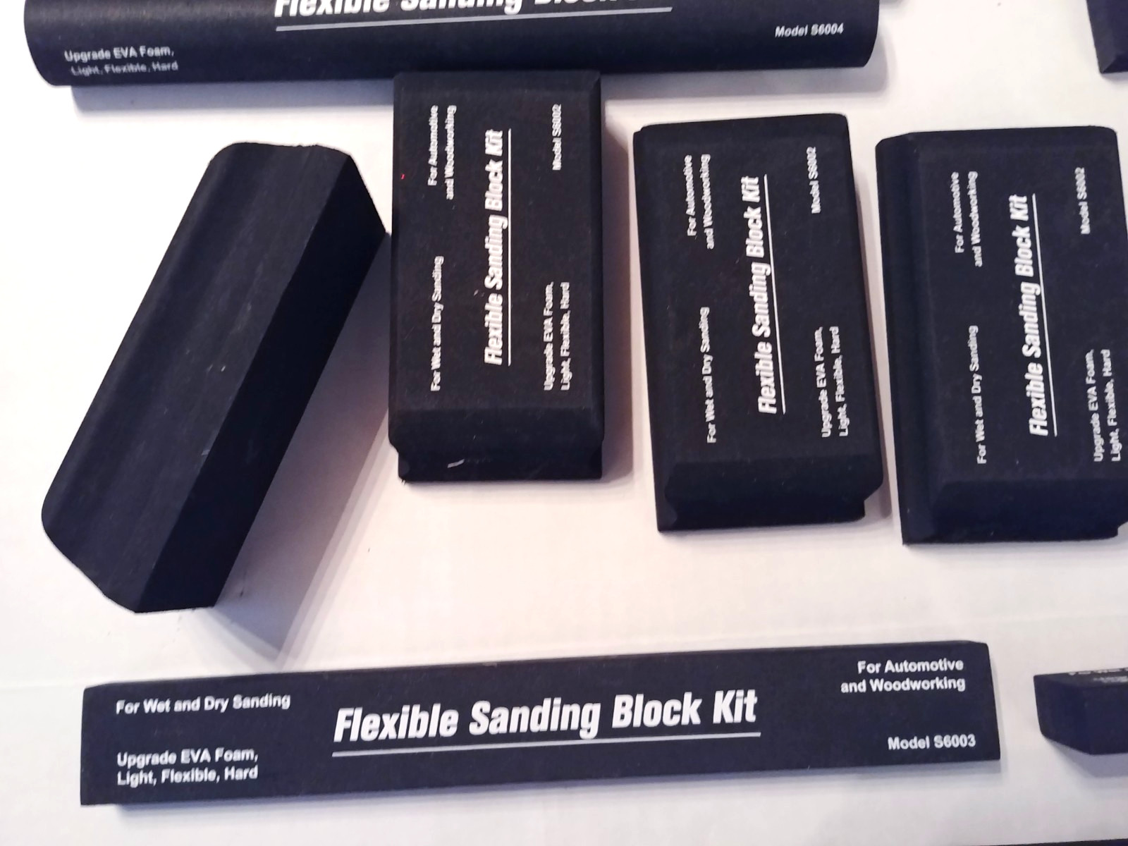 Flex EVA Foam Wet /Dry Autobody Sanding Soft Blocks Kit Automotive , Woodworking