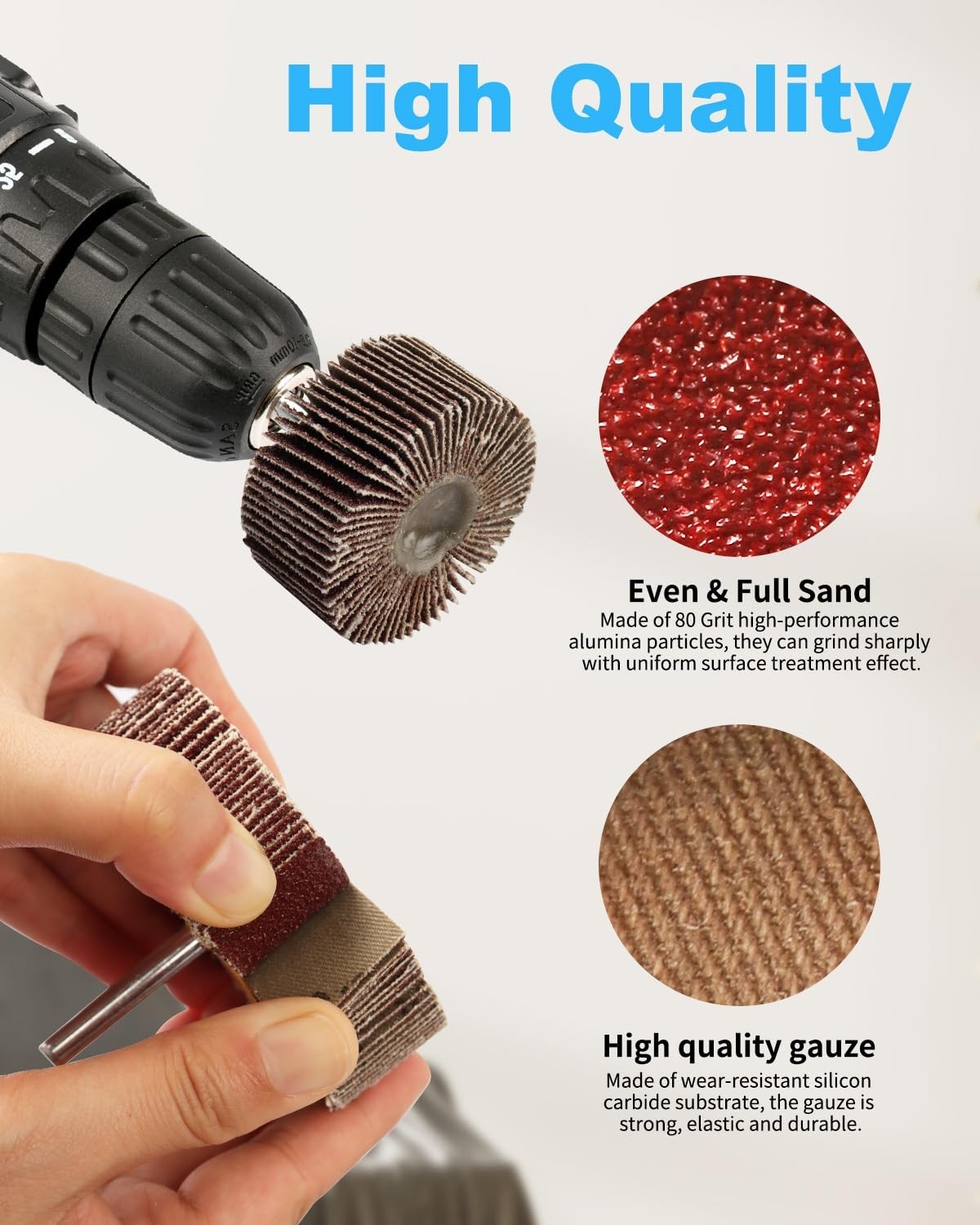 Complete 96-Pack Sander Set with Aluminum Oxide Flap Wheels – Multi-Purpose Use