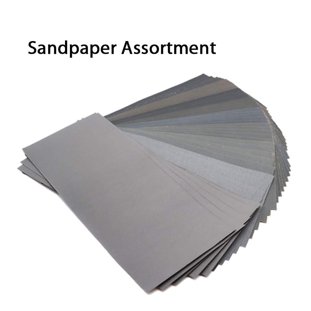 45 Pcs Wet and Dry Sandpaper Abrasive Sheets for Automotive Furniture Finishing