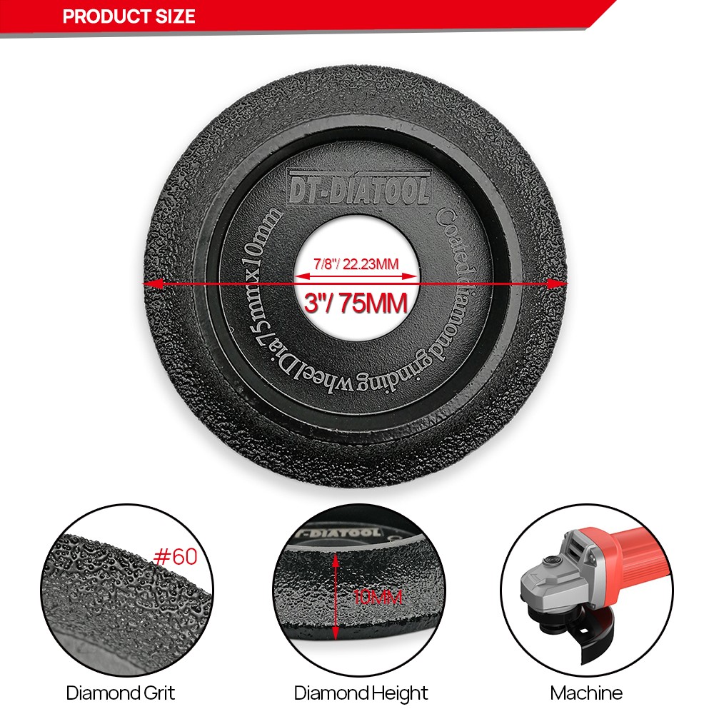 75mm/85mm Dry Diamond Grinding Wheel Polishing Concrete Glass Granite Grinder